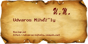 Udvaros Mihály névjegykártya