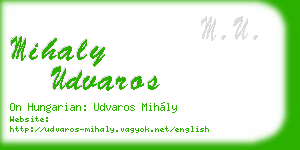 mihaly udvaros business card