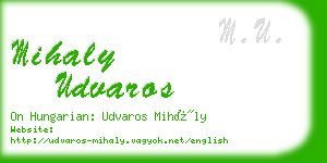 mihaly udvaros business card